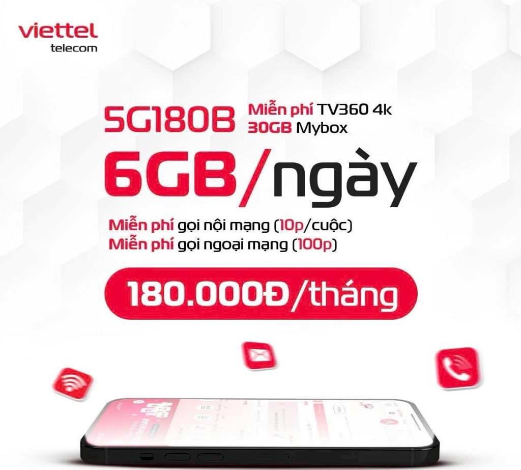 Gói Mạng Viettel 5G180B