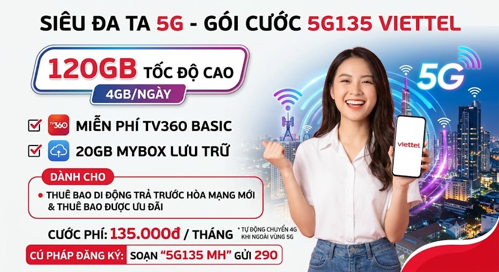 đăng ký gói 5G135 Viettel 5g135